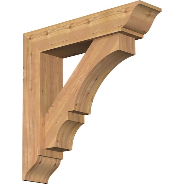 Ekena Millwork Balboa Traditional Smooth Bracket w/ Offset Brace, Western Red Cedar, 7 1/2"W x 34"D x 34"H BKT0806X34X34BOA01SWR - main